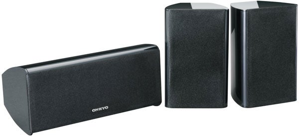 Onkyo HTX-22HDX surround sound speaker system.