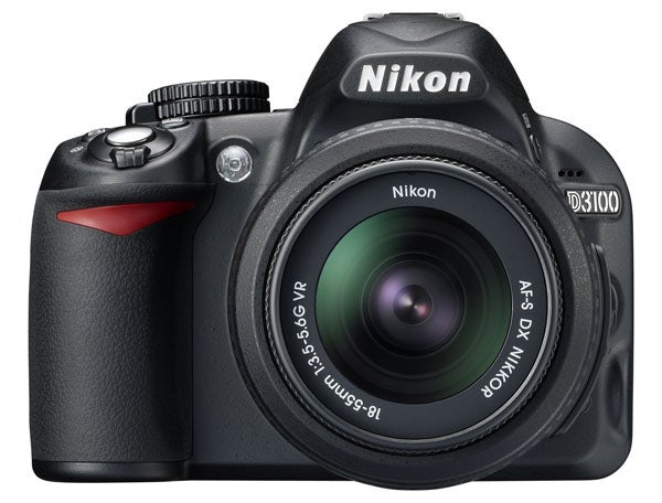 Nikon D3100 DSLR camera with 18-55mm VR lens.