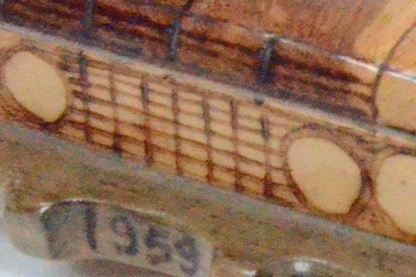 close-up of a surface with unclear numbers.