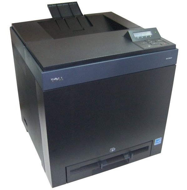 Dell 2150cdn color laser printer on white background.