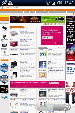 Sony Ericsson Xperia X8 displaying webpage on screen.