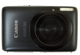 Canon IXUS 130 camera on a white background.