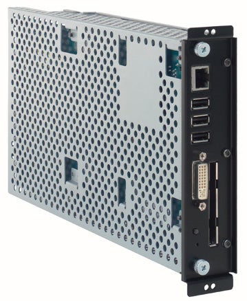 NEC MultiSync P461 monitor's rear connectivity ports and vents.