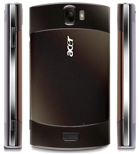 Acer Liquid Metal smartphone from multiple angles.
