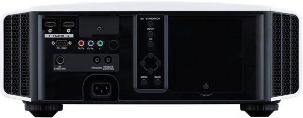 Back panel view of JVC DLA-X3 projector showing ports and connectors.