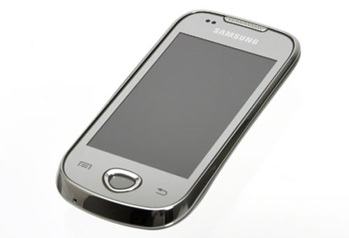 Samsung Galaxy Apollo I5801 smartphone on white background