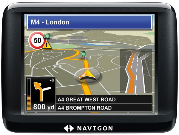 Navigon 20 Easy GPS showing route on screen.