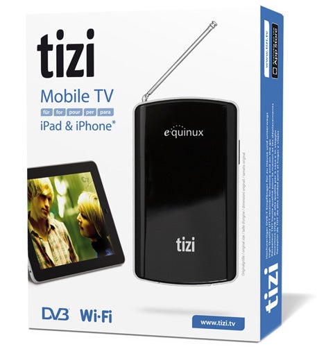 Equinux Tizi Mobile TV packaging for iPad and iPhone.