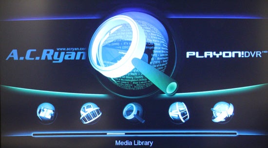 A.C.Ryan Playon!DVR HD graphical user interface with magnifying glass icon.