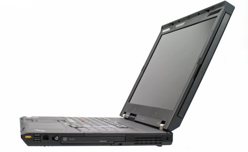 Lenovo ThinkPad W701ds laptop with dual screens extended.