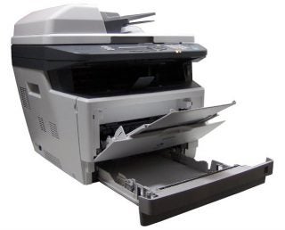 Epson AcuLaser MX20DN multifunction printer with open trays.