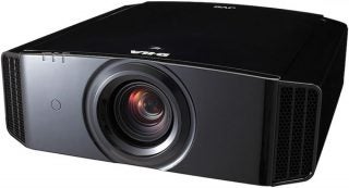 JVC DLA-X7 projector showcasing lens and design.