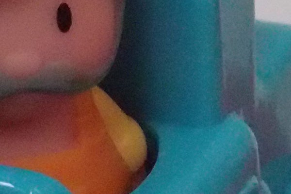 Close-up photo of a rubber duck toy.
