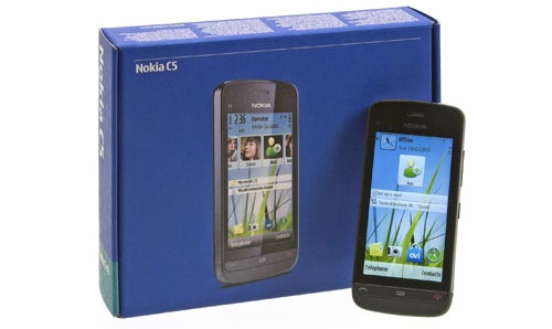 Nokia C5-03 smartphone with original packaging.