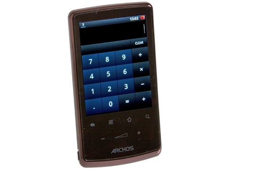 Archos 28 Internet Tablet displaying calculator application.