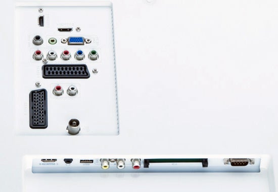 Back panel of Sharp Aquos LC-37LE320E TV showing ports and connectors.