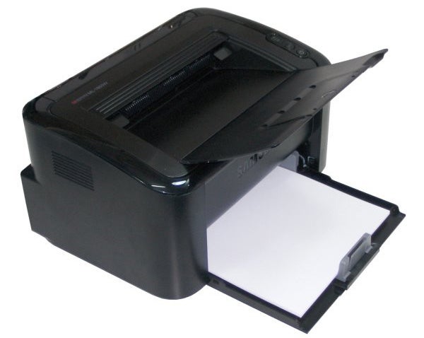 Samsung ML-1865W wireless monochrome printer with open tray.