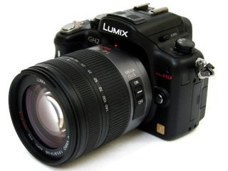 Panasonic Lumix DMC-GH2 camera with lens