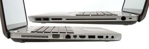 HP Envy 17 3D laptop side ports and profile view