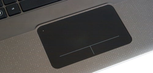 Close-up of HP Envy 17 3D laptop's touchpad.