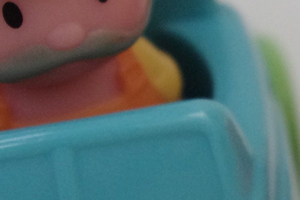 Close-up of a toy figure with shallow depth of field.