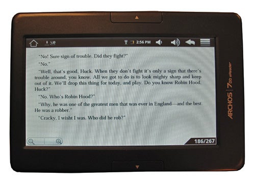 Archos 70b eReader displaying a page from a book.