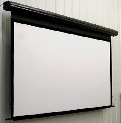 Screen Excellence RM2-T projection screen mounted on a wall.