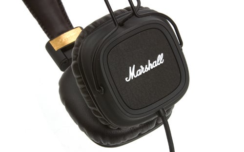 Close-up of a Marshall Major headphone side view.