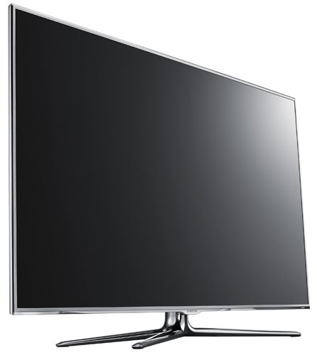Samsung UE55D8000 LED TV with slim bezel on a stand