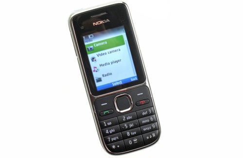 Nokia C2-01 phone showing menu screen on white background.