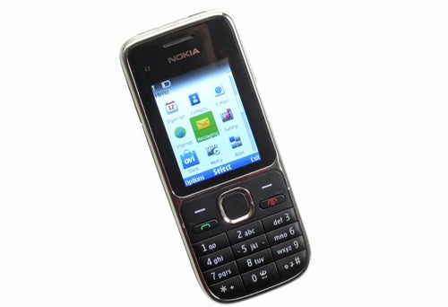 Nokia C2-01 phone displaying screen on white background.