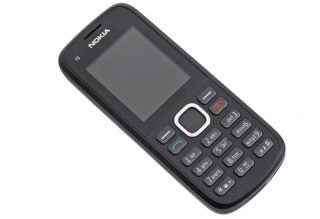 Nokia C1-02 mobile phone on white background.