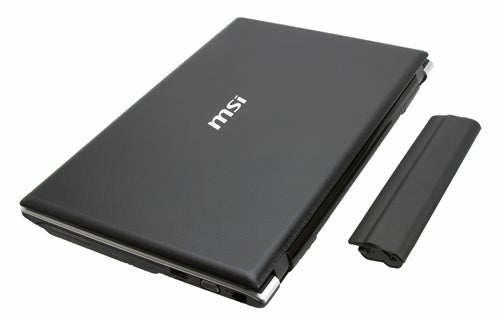 MSI FX600 laptop with detached battery.