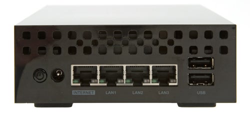 Lacie Wireless Space router back panel with ports.