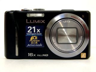 Panasonic Lumix DMC-TZ20 camera on a white background.
