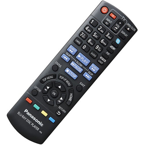 Panasonic DMP-BDT310 Blu-ray player remote control.
