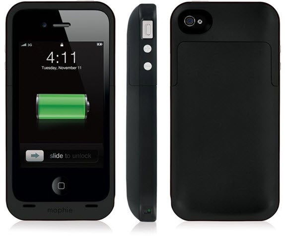Mophie Juice Pack Plus for iPhone 4 with charge status.