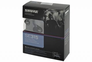 Shure SE315 earphone packaging with product details