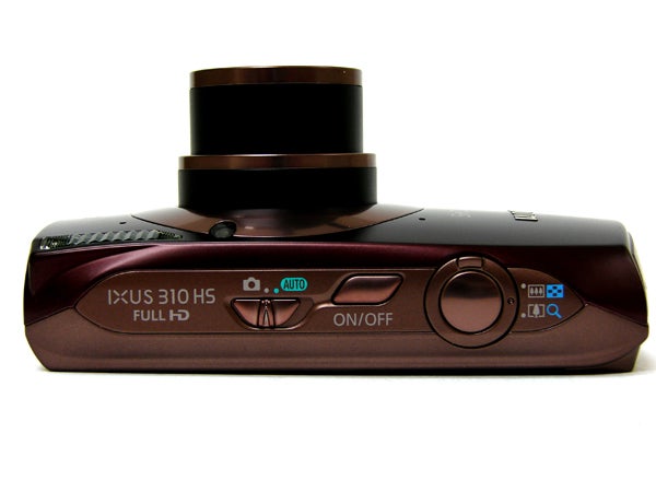 Canon IXUS 310 HS digital camera on white background.