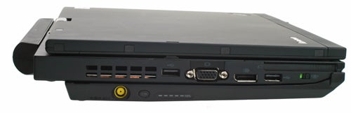 Side view of Lenovo ThinkPad X220 Tablet showing ports.