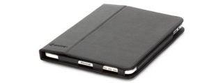 Black folio case for iPad 2 on white background.