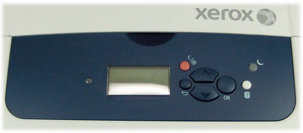 Xerox ColorQube 8570ADN printer control panel close-up.