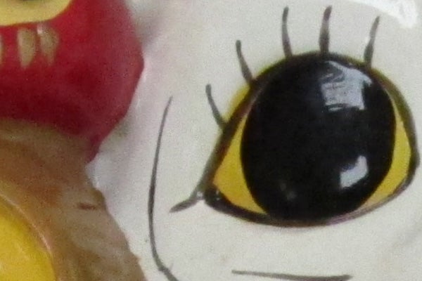 Close-up of a cartoon character's eye.