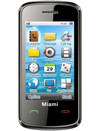 Orange Miami phone displaying its main menu screen.