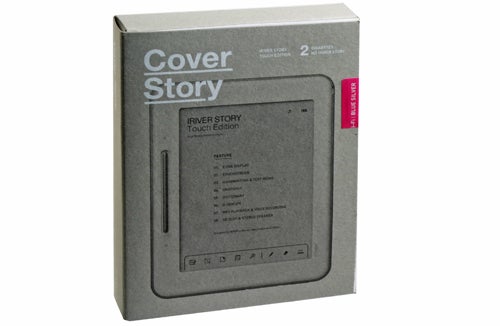 iRiver Cover Story EB05W e-reader in retail packaging.