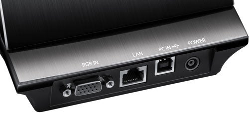 Close-up of Samsung SyncMaster C27A750X monitor connectivity ports
