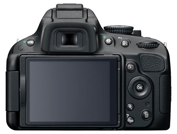 Back view of Nikon D5100 DSLR camera showing the LCD screen.