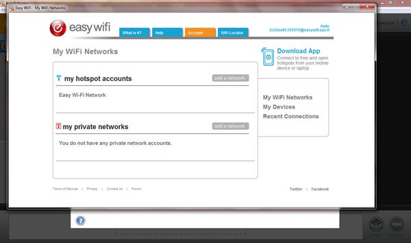 Screenshot of Easy WiFi network interface on computer screen.