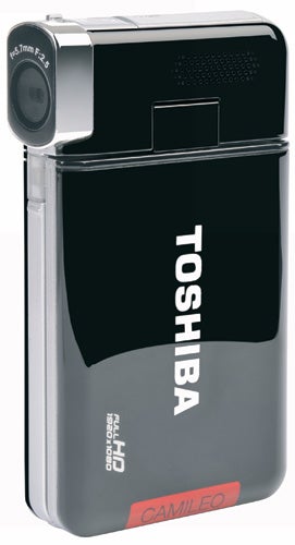 Toshiba Camileo S30 compact video camera on white background.