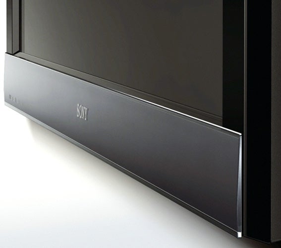 Close-up of Sony Bravia television speaker grille.